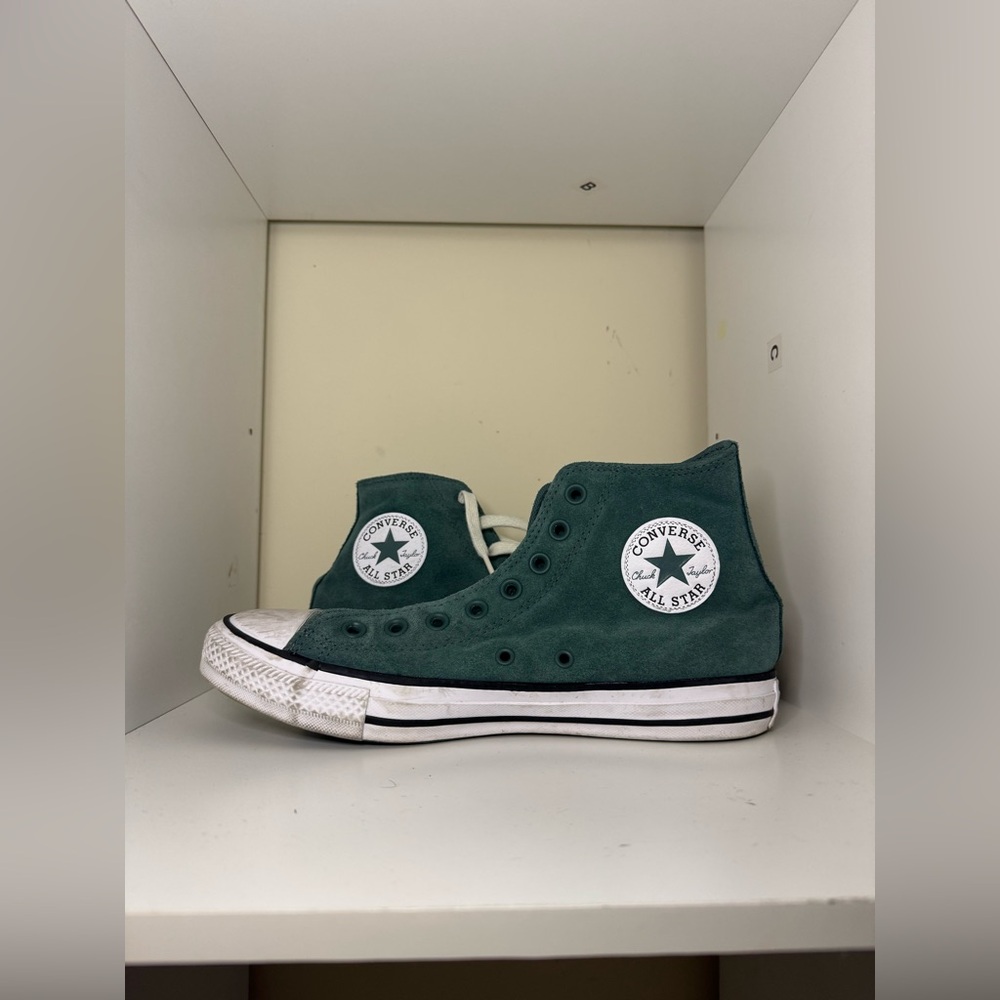 Converse All Star Chuck Taylor High Top women’s size 9.5 men 7.5 green suede - Picture 8 of 11
